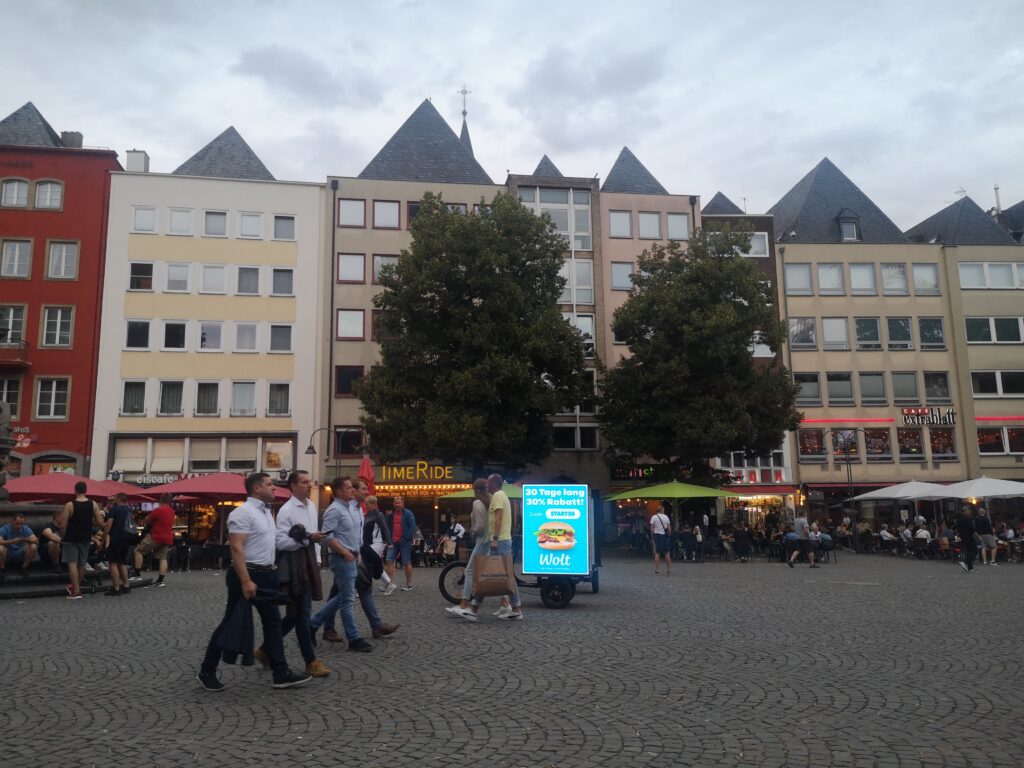 Bike advertising at the Heumarkt in Cologne