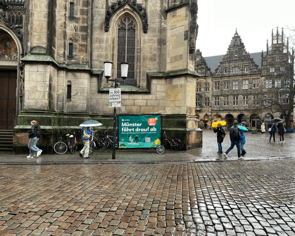 Zentraler geht Fahrradwerbung in Münster nicht