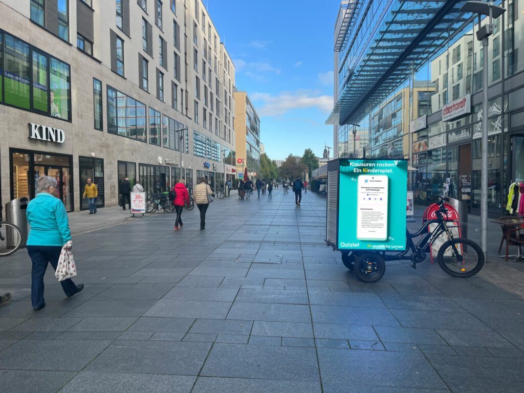 Bike advertising in Dresden city center