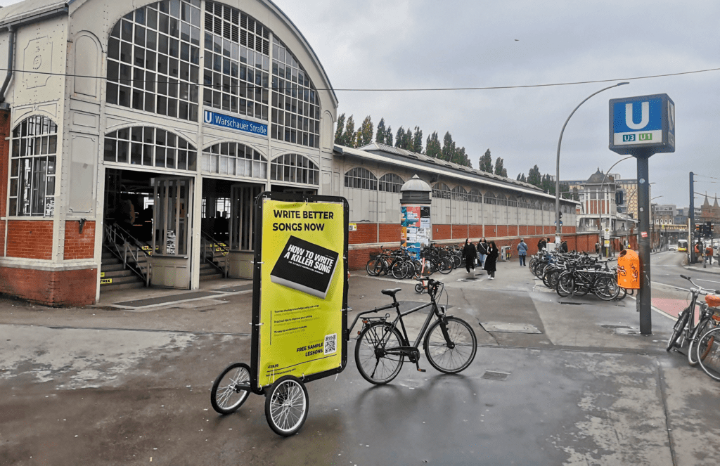 Bike advertising in Berlin stands out and attracts attention