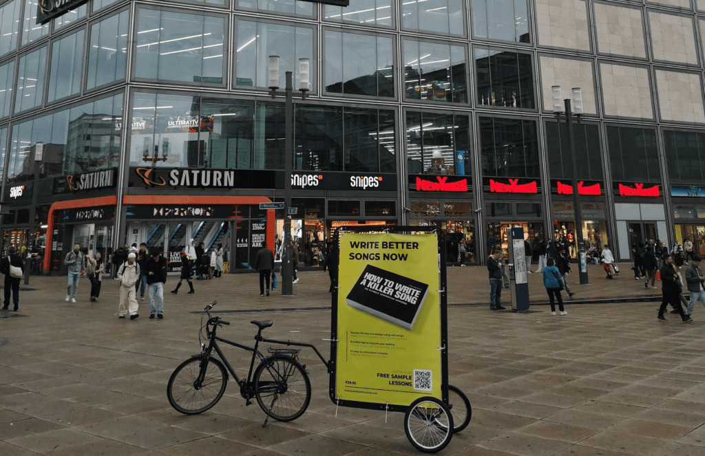 Bike advertising in Berlin in the middle of the city center
